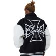 画像1: BLACKAIR cross embroidery embroidery baseball uniform jacket BASEBALL JACKET  blouson  ユニセックス 男女兼用BLACKAIR クロス刺繍ジャケットスタジアムジャンパー スタジャン MA-1 ボンバー ジャケット ブルゾン (1)