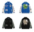 画像4: The Secret of Bear's Paw Advanced Fun Smiley Letter baseball uniform jacket BASEBALL JACKET  blouson  ユニセックス 男女兼用スマイリー＆レター刺繍ジャケットスタジアムジャンパー スタジャン MA-1 ボンバー ジャケット ブルゾン (4)