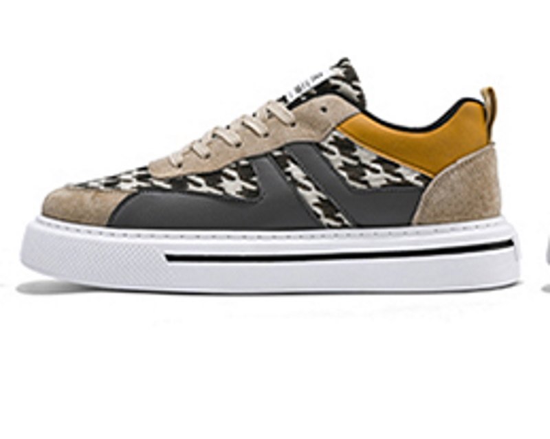 画像2:  Men's Houndstooth lace-up sneakers  shoes 　ユニセックス男女兼用ハウンドトゥースレースアップスニーカー カジュアル シューズ (2)