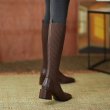 画像9: Woman's knitted elastic Chelsea long boots short tube wool mouth square head heel Boots　スクエアヘッドエラスティックニットロングブーツ (9)