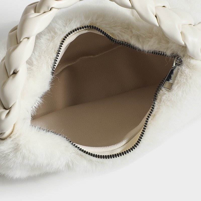 画像6: one-shoulder plush underarm bag　ファーアンダーアームワンショルダーバッグ トートバッグ (6)