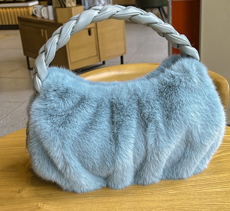 画像3: one-shoulder plush underarm bag　ファーアンダーアームワンショルダーバッグ トートバッグ (3)