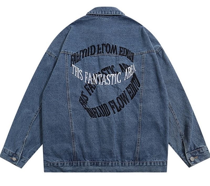 circle mobius letter logo denim G jacket ユニセックス 男女