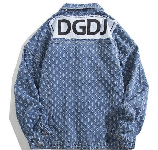 画像1: DGDJ logo damage denim G jacket jacket  ユニセックス 男女兼用 DGDJロゴダメージデニムジャケット Gジャン ブルゾン (1)
