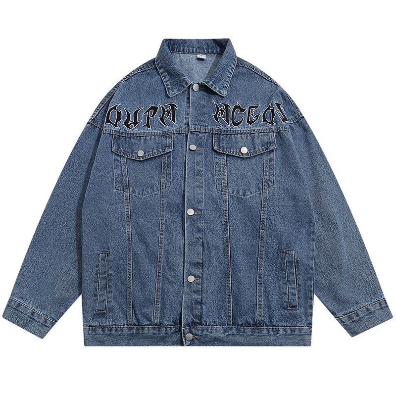 circle mobius letter logo denim G jacket ユニセックス 男女