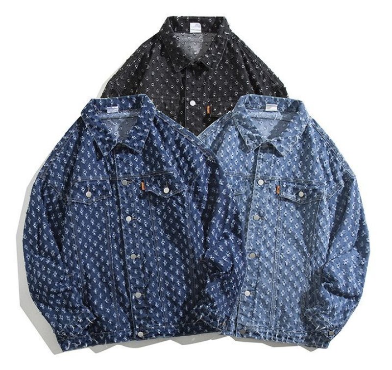 画像8: DGDJ logo damage denim G jacket jacket  ユニセックス 男女兼用 DGDJロゴダメージデニムジャケット Gジャン ブルゾン (8)