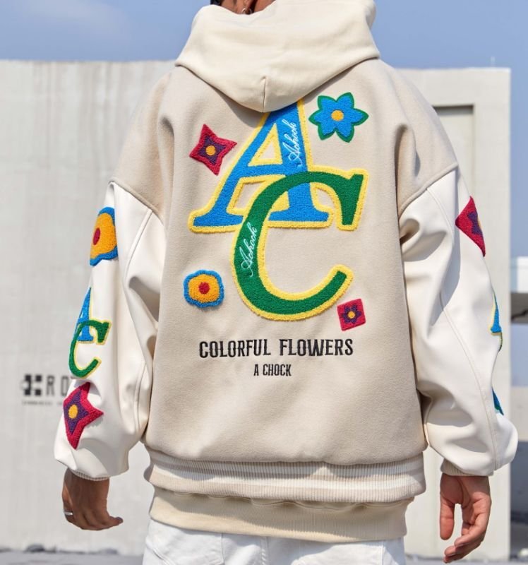 American flocking design baseball uniform jacket BASEBALL
