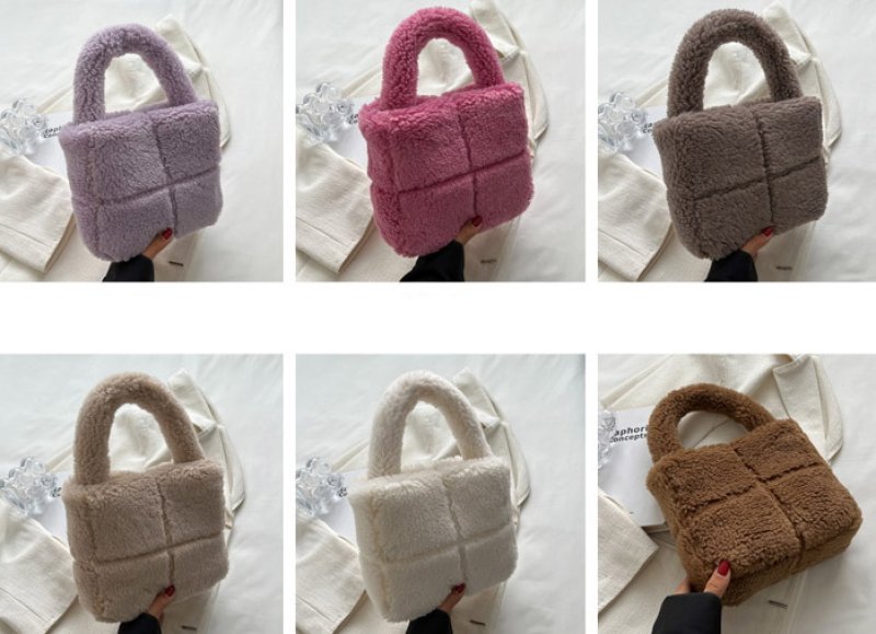 画像12:  fluffy plush sweet tote hand bag　フワフワファースイートトートバッグ  (12)