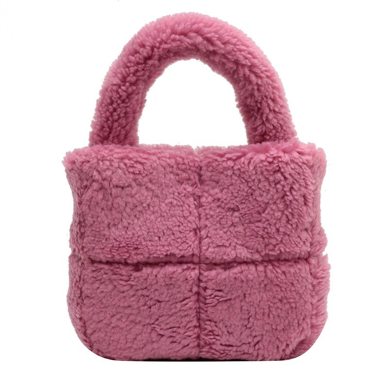 画像4:  fluffy plush sweet tote hand bag　フワフワファースイートトートバッグ  (4)