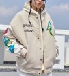 画像6: American flocking design baseball uniform jacket BASEBALL JACKET  blouson  ユニセックス 男女兼用カラフルフラワー＆レター刺繍スタジアムジャンパー スタジャン MA-1 ボンバー ジャケット ブルゾン (6)