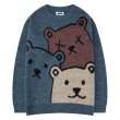 画像2: Bear Braid Unisex Pullover Round Neck Sweater　 ユニセックス男女兼用クマベア編み込み男女兼用プルオーバー丸首セーター (2)