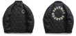 画像3: Quilted circle logo embroidery jacket coat　ユニセックス 男女兼用キルティングサークルロゴ刺繍ジャケット コート ブルゾン (3)