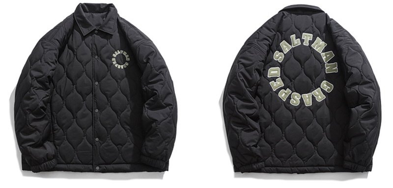 画像3: Quilted circle logo embroidery jacket coat ユニセックス 男女兼用キルティングサークルロゴ刺繍ジャケット コート ブルゾン (3)