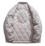 画像2: Quilted circle logo embroidery jacket coat　ユニセックス 男女兼用キルティングサークルロゴ刺繍ジャケット コート ブルゾン (2)