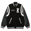 画像1: K logo simple embroidery baseball uniform jacket BASEBALL JACKET  blouson  ユニセックス 男女兼用K刺繍シンプルオーバーサイズジャケットスタジアムジャンパー スタジャン MA-1 ボンバー ジャケット ブルゾン (1)