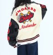 画像1: Little Red Riding embroidery baseball uniform jacket BASEBALL JACKET  blouson  ユニセックス 男女兼用レッド刺繍ジャケットスタジアムジャンパー スタジャン MA-1 ボンバー ジャケット ブルゾン (1)