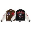 画像9: Rabbit ice hockey embroidery baseball uniform jacket BASEBALL JACKET  blouson  ユニセックス 男女兼用ラビットアイスホッケー刺繍ジャケットスタジアムジャンパー スタジャン MA-1 ボンバー ジャケット ブルゾン (9)