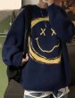 画像2: big smile braided Unisex Pullover Round Neck Sweater　 ユニセックス男女兼用ビッグスマイル編み込み男女兼用プルオーバー丸首セーター (2)