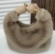 画像4: imitation mink fur pleated handle bag Fur tote shoulder hand bag　プリーツハンドルファートートショルダーバッグ (4)