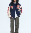 画像11: Little Red Riding embroidery baseball uniform jacket BASEBALL JACKET  blouson  ユニセックス 男女兼用レッド刺繍ジャケットスタジアムジャンパー スタジャン MA-1 ボンバー ジャケット ブルゾン (11)