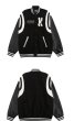 画像8: K logo simple embroidery baseball uniform jacket BASEBALL JACKET  blouson  ユニセックス 男女兼用K刺繍シンプルオーバーサイズジャケットスタジアムジャンパー スタジャン MA-1 ボンバー ジャケット ブルゾン (8)