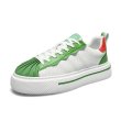 画像3:  Men's bicolor leathe race-up sneakers  shoes 　ユニセックス男女兼用バイカラーレザーレースアップスニーカー カジュアル シューズ (3)