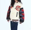 画像4: Little Red Riding embroidery baseball uniform jacket BASEBALL JACKET  blouson  ユニセックス 男女兼用レッド刺繍ジャケットスタジアムジャンパー スタジャン MA-1 ボンバー ジャケット ブルゾン (4)