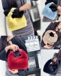 画像9: imitation mink fur pleated handle bag Fur tote shoulder hand bag　プリーツハンドルファートートショルダーバッグ (9)