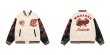 画像8: Little Red Riding embroidery baseball uniform jacket BASEBALL JACKET  blouson  ユニセックス 男女兼用レッド刺繍ジャケットスタジアムジャンパー スタジャン MA-1 ボンバー ジャケット ブルゾン (8)