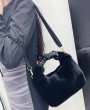 画像11: imitation mink fur pleated handle bag Fur tote shoulder hand bag　プリーツハンドルファートートショルダーバッグ (11)