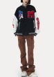 画像4: Rabbit ice hockey embroidery baseball uniform jacket BASEBALL JACKET  blouson  ユニセックス 男女兼用ラビットアイスホッケー刺繍ジャケットスタジアムジャンパー スタジャン MA-1 ボンバー ジャケット ブルゾン (4)