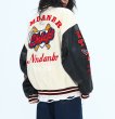 画像18: Little Red Riding embroidery baseball uniform jacket BASEBALL JACKET  blouson  ユニセックス 男女兼用レッド刺繍ジャケットスタジアムジャンパー スタジャン MA-1 ボンバー ジャケット ブルゾン (18)