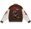 画像6: Rabbit ice hockey embroidery baseball uniform jacket BASEBALL JACKET  blouson  ユニセックス 男女兼用ラビットアイスホッケー刺繍ジャケットスタジアムジャンパー スタジャン MA-1 ボンバー ジャケット ブルゾン (6)