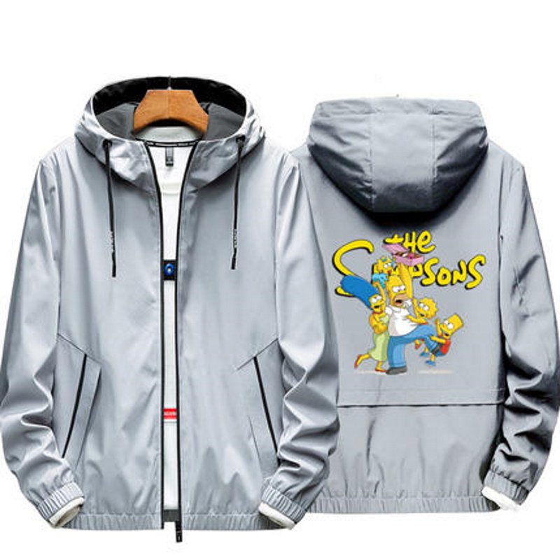 画像7:  Simpson's joint hooded jacket blouson  ユニセックス 男女兼用シンプソンジョイントフーディーウインドブレーカージャケットスタジアムジャンパー スタジャン MA-1 ボンバー ジャケット ブルゾン (7)
