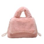 画像8: Pearl chain fur shoulder oblique crossbag tote shoulder hand bag　パールショルダーストラップファートートショルダーバッグ (8)