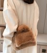 画像7: Pearl chain fur shoulder oblique crossbag tote shoulder hand bag　パールショルダーストラップファートートショルダーバッグ (7)