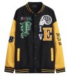 画像1: skull & letter embroidery Hip Hop JacketBASEBALL JACKET  blouson  ユニセックス 男女兼用スカル＆レタージャケットスタジアムジャンパー スタジャン MA-1 ボンバー ジャケット ブルゾン (1)