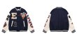 画像8: basketball flocking baseball uniform jacket BASEBALL JACKET  blouson  ユニセックス 男女兼用ストリートバスケット刺繍ジャケットスタジアムジャンパー スタジャン MA-1 ボンバー ジャケット ブルゾン (8)