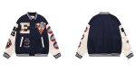 画像8: basketball flocking baseball uniform jacket BASEBALL JACKET  blouson  ユニセックス 男女兼用ストリートバスケット刺繍ジャケットスタジアムジャンパー スタジャン MA-1 ボンバー ジャケット ブルゾン (8)