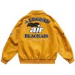 画像1: Letter Embroidery PU Leather Hip Hop Loose Lapel JacketBASEBALL JACKET  blouson  ユニセックス 男女兼用レター刺繍レザーラペルジャケットスタジアムジャンパー スタジャン MA-1 ボンバー ジャケット ブルゾン (1)