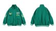 画像4:  stand collar zip up embroidered street baseball uniform jacketHip Hop JacketBASEBALL JACKET  blouson  ユニセックス 男女兼用スタンドカラージップアップカラフル刺繍ジャケットスタジアムジャンパー スタジャン MA-1 ボンバー ジャケット ブルゾン (4)