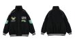 画像5:  stand collar zip up embroidered street baseball uniform jacketHip Hop JacketBASEBALL JACKET  blouson  ユニセックス 男女兼用スタンドカラージップアップカラフル刺繍ジャケットスタジアムジャンパー スタジャン MA-1 ボンバー ジャケット ブルゾン (5)