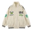 画像3:  stand collar zip up embroidered street baseball uniform jacketHip Hop JacketBASEBALL JACKET  blouson  ユニセックス 男女兼用スタンドカラージップアップカラフル刺繍ジャケットスタジアムジャンパー スタジャン MA-1 ボンバー ジャケット ブルゾン (3)