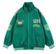 画像1:  stand collar zip up embroidered street baseball uniform jacketHip Hop JacketBASEBALL JACKET  blouson  ユニセックス 男女兼用スタンドカラージップアップカラフル刺繍ジャケットスタジアムジャンパー スタジャン MA-1 ボンバー ジャケット ブルゾン (1)