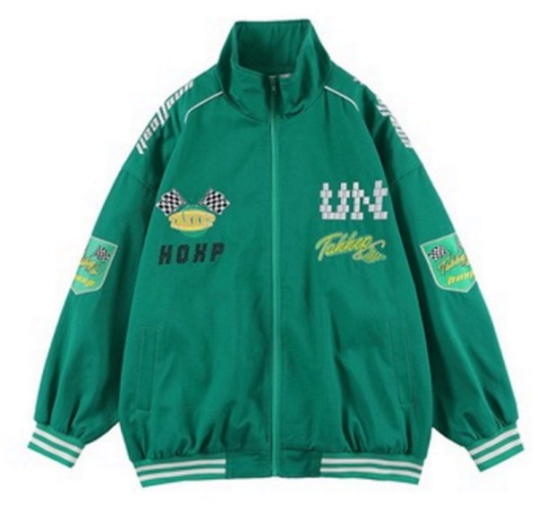 画像1:  stand collar zip up embroidered street baseball uniform jacketHip Hop JacketBASEBALL JACKET  blouson  ユニセックス 男女兼用スタンドカラージップアップカラフル刺繍ジャケットスタジアムジャンパー スタジャン MA-1 ボンバー ジャケット ブルゾン (1)