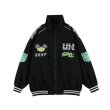 画像2:  stand collar zip up embroidered street baseball uniform jacketHip Hop JacketBASEBALL JACKET  blouson  ユニセックス 男女兼用スタンドカラージップアップカラフル刺繍ジャケットスタジアムジャンパー スタジャン MA-1 ボンバー ジャケット ブルゾン (2)