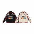 画像6: M&M & emblem embroiderybaseball uniform jacketHip Hop JacketBASEBALL JACKET  blouson  ユニセックス 男女兼用M&M＆エンブレムカラフル刺繍ジャケットスタジアムジャンパー スタジャン MA-1 ボンバー ジャケット ブルゾン (6)