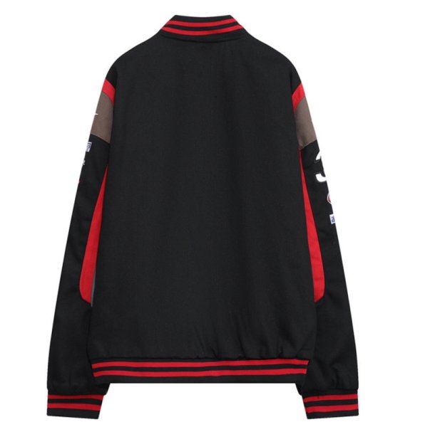 画像3: M&M & emblem embroiderybaseball uniform jacketHip Hop JacketBASEBALL JACKET  blouson  ユニセックス 男女兼用M&M＆エンブレムカラフル刺繍ジャケットスタジアムジャンパー スタジャン MA-1 ボンバー ジャケット ブルゾン (3)