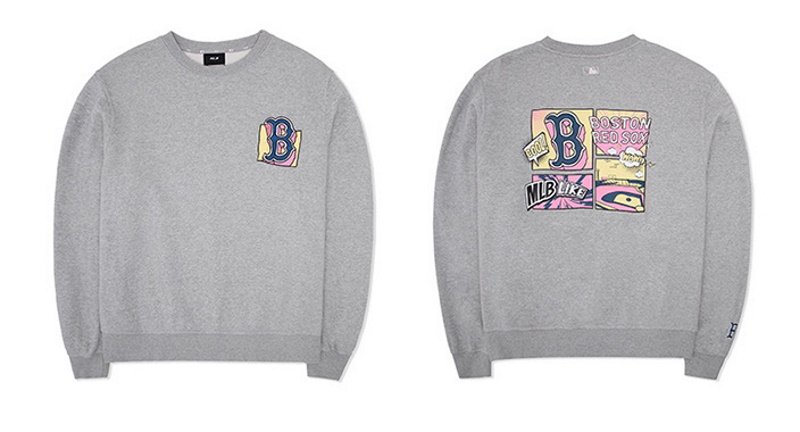 画像2: MLB boston red sox letter  pullover sweatshirt   ユニセックス男女兼用MLB boston red soxレタープルオーバートレーナースウェット (2)