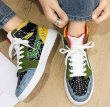 画像4:  Men's unisex pop color graphic print lace uphigh cut sneakers　 ユニセックス男女兼用ハイカットポップカラーグラフィックペイント レースアップスニーカーカジュアル シューズ (4)